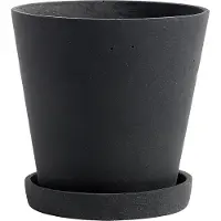 HAY Flowerpot with saucer pot M Ø14 cm Zwart