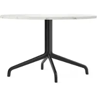 Audo Copenhagen Harbour Column loungetafel Marble off white-zwart stalen onderstel