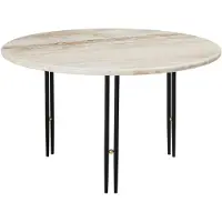 Gubi IOI salontafel Rippled beige-zwarte frame ø70 cm