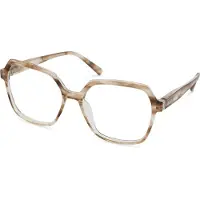 Vista Bonita Leesbril MIRA - Sterkte +3.00 - Kleur Maple - Blauwlichtfilter - Unisex - Modern zeshoekig Design - Incl. etui en doekje