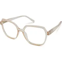 Vista Bonita Leesbril MIRA - Sterkte +2.00 - Kleur Soft Skin- Blauwlichtfilter - Unisex - Modern zeshoekig Design - Incl. etui en doekje