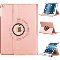 Ntech Hoes geschikt voor iPad 5e / 6e generatie (2018 / 2017) 360° draaibaar bookcase Roségoud–Hoes geschikt voor iPad (2017) / (2018) 9.7 inch cover met standaard
