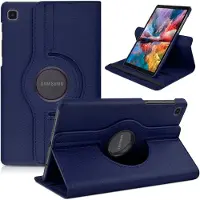 Ntech Hoesje Geschikt Voor Samsung Galaxy Tab A7 Lite Hoes bookcase - Galaxy Tab A7 Lite hoes 8.7 360 draaibare case Hoesje - Donker Blauw