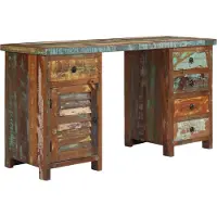 vidaXL Bureau 140x50x77 cm massief gerecycled hout