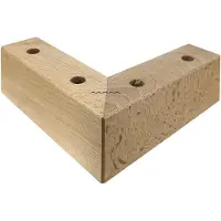 Furniture Legs Europe Meubelpoot hoek 18 bij 18 cm en hoogte 6 cm van massief hout