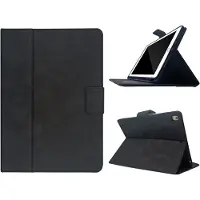 OTronica hoes geschikt voor iPad 2021/2020/2019 / 9e/8e/7e Generatie 10.2 inch bookcase met pencil houder premium leren cover - Zwart