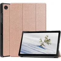 Ntech Hoes Geschikt voor Samsung Galaxy Tab A8 (2021 & 2022) hoes – tri-fold bookcase met auto/wake functie - 10.5 inch – Rosegoud