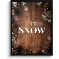 PosterMonkey Poster in lijst - Fotolijst 60x80 cm - Posters - Sneeuw - Houtlook - Quote - Let it snow - Posterlijst zwart - Decoratie - Wanddecoratie woonkamer - Muurdecoratie slaapkamer