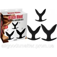 Chisa Toys Black Mont - Gaping Anchor Kit - Anker Buttplug Set - 3 stuks - Zwart