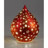 Formano Kerst - Druppel - Decoratie - Glas - 19cm - Ø15cm - incl ledlicht - incl. AAA batterij