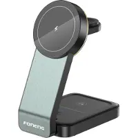 Foneng - CP123 - Support de Charge Sans Fil Magnétique 3-en-1 Pliable (15W)