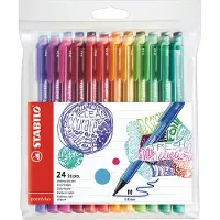 Stabilo pointMax - Hardtip Fineliner 0,8 mm - Nylon Punt - Etui Met 24 Kleuren