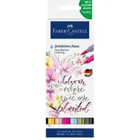 Faber-Castell - Duo aquarel marker - Goldfaber - set 6 stuks Lettering - brush / 0,6mm - FC-164524