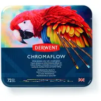 Derwent Chromaflow Kleurpotloden in Blik - Set van 72 Potloden met Zachte Kern - Assorti