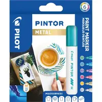 Pilot Pen Pintor Medium 6-pack Metal