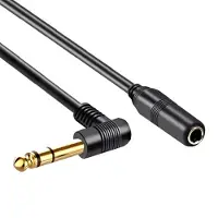 Dolphix 6,35mm Jack (m) haaks - 6,35mm Jack (v) stereo verlengkabel | verguld | 2 meter