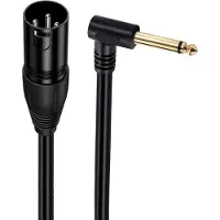 Dolphix XLR (m) - 6,35mm Jack mono (m) haaks adapter kabel | verguld | 0,50 meter