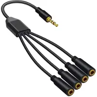 Dolphix 3,5mm Jack naar 4x 3,5mm Jack splitter | 4-polig | verguld | 0,30 meter