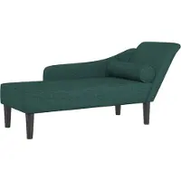 vidaXL Chaise longue met kussens stof donkergroen