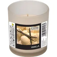 Flavour geurkaars - vanille geur - wit - 8 branduren - in glas - aroma kaars