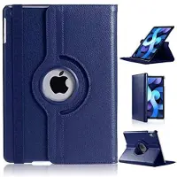 Ntech Hoes geschikt voor iPad Air 2020 (10,9 inch) - 360 Graden Draaibare bookcase met standaard - Donkerblauw