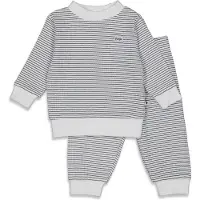 Feetje Wafel pyjama marineblauw/wit Jongens/Meisjes Katoen Ronde hals Streep - maat 122
