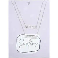 Yehwang Set Kettingen Sisters - Zilverkleurig met Zirconiasteentjes - leuk om cadeau te doen voor bijvoorbeeld een verjaardag, sinterklaas of kerst