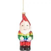 Sass & Belle Kabouter in regenboog jasje kerstbal -