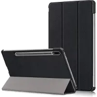 Ntech Samsung Tab S8 Plus hoes Book Case Smart Cover Zwart - Samsung Galaxy Tab S8 Plus hoes - Samsung Tab S7 FE hoes bookcase - Tab S7 plus hoes Trifold hoes -Tablet Hoes 12.4 Inch