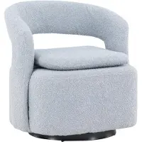 Svea - Teno draaibare fauteuil - boucle - lichtblauw