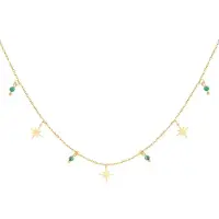 Yehwang - ketting goud star and jade - stainless steel - kadotip