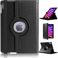 Ntech Tablet Hoes geschikt voor iPad Mini 7 (A17 Pro 2024) hoes 360° draaibare Bookcase - Zwart
