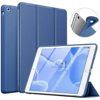 Ntech iPad Mini 4 hoes Donker Blauw - iPad Mini 2 / 3 hoes Trifold Smart cover - iPad Mini hoes - Hoes iPad Mini 5 hoes bookcase - iPad Mini 1/2/3 hoesje soft Silicone Trifold case -