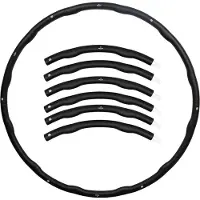 Matchu Sports - Fitness hoelahoep - Taille trainer - Gewogen hoelahoep - Buikspieren - 1.5 KG - Ø 100 cm - Zwart/Zwart