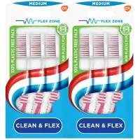 Aquafresh 2x Tandenborstel Clean & Flex Medium 3 stuks