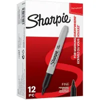 Sharpie Fine Point Permanentmarker Fijn Ronde punt - 1,0 mm Zwart 12 Stuks