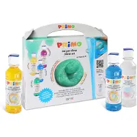 Primo - Set slijm met 4 gekleurde lijm, 1 activator, geschen