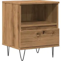 vidaXL Nachtkastje 40x35x50 cm bewerkt hout artisanaal eikenkleur