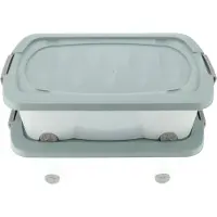 Discountershop Opbergbox 24liter Groen - Set van 2 - Onderbedbox (60x38.5x18 cm - Opberger op Wielen met Druksluiting