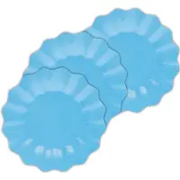 Givi Italia Feestbordjes - schulprand - 24x - turquoise - rond - papier/karton - 27cm - duurzaam - wegwerpbordjes - babyshower- kinderfeestje