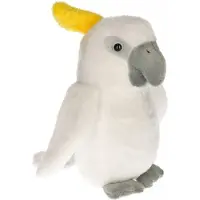 Cornelissen Pluche kaketoe vogel knuffel - wit - 17 cm - Papegaaien - Tropische vogels