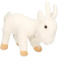 Merkloos Witte pluche geit knuffel 22 cm - Knuffel boederijdieren