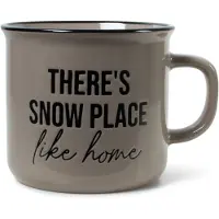 Jens Living - Retro mok taupe - There's snow place like home - Ø 9.3 cm x 8 cm