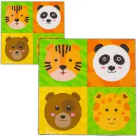 Givi Italia Feestservetten - 32x - dierentuin - 3 laags - 33 x 33 cm - wegwerpservetten - themafeest - kinderfeestje - verjaardag
