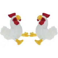 Cornelissen Pluche Kip knuffel - Set van 2x stuks - vogel - 20 cm - knuffeldier - boerderijknuffel - speelgoed - voor kinderen
