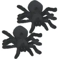 Cornelissen Pluche Tarantula spin - Set van 2x stuks - 20 cm - knuffeldieren - 8 poten - speelgoed - voor kinderen