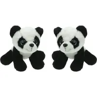 Cornelissen Set van 2x stuks pluche knuffel dieren Panda beer van 25 cm - Speelgoed knuffels - Cadeau