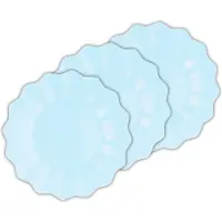 Givi Italia Feestbordjes/gebaksbordjes - schulprand - 40x - baby blauw - rond - papier/karton - 21 cm - kinderfeestje