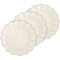 Givi Italia Feestbordjes - schulprand - 24x - ivoor wit - rond - papier/karton - 27cm - duurzaam - wegwerpbordjes - kinderfeestje