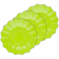 Givi Italia Feestbordjes/gebaksbordjes - schulprand - 24x - lime groen - rond - papier/karton - 27 cm - kinderfeestje
